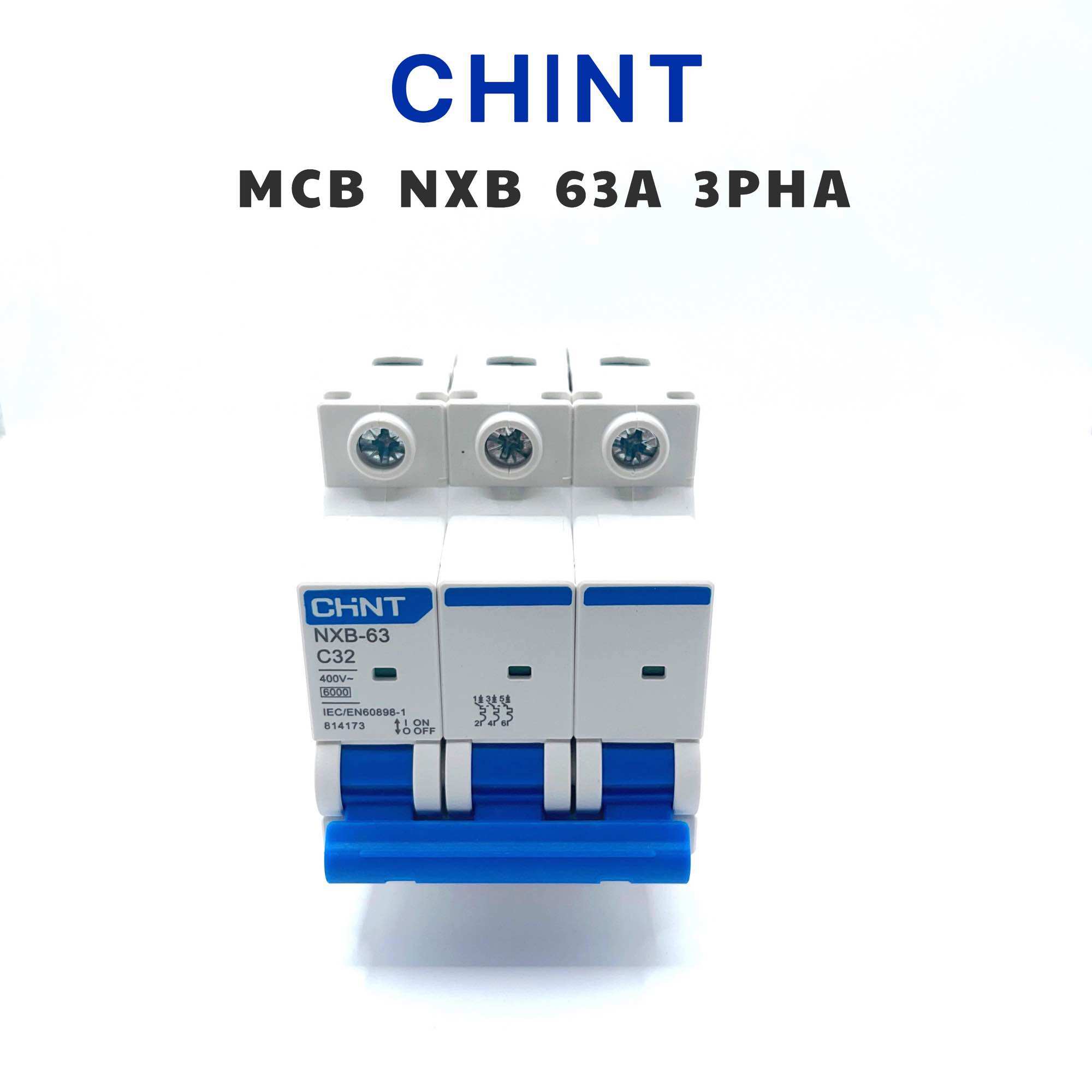 Aptomat MCB 3 Pha NXB-63 Chint 6A~ 63A, Dòng Cắt 6kA (Hàng chính hãng)