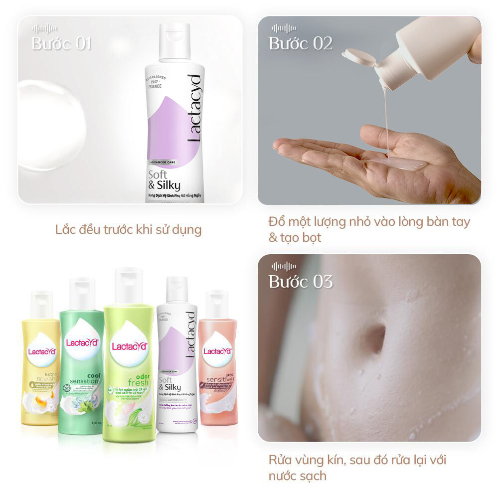 Dung Dịch Vệ Sinh Phụ nữ Lactacyd Soft & Silky Dưỡng Ẩm 150ml