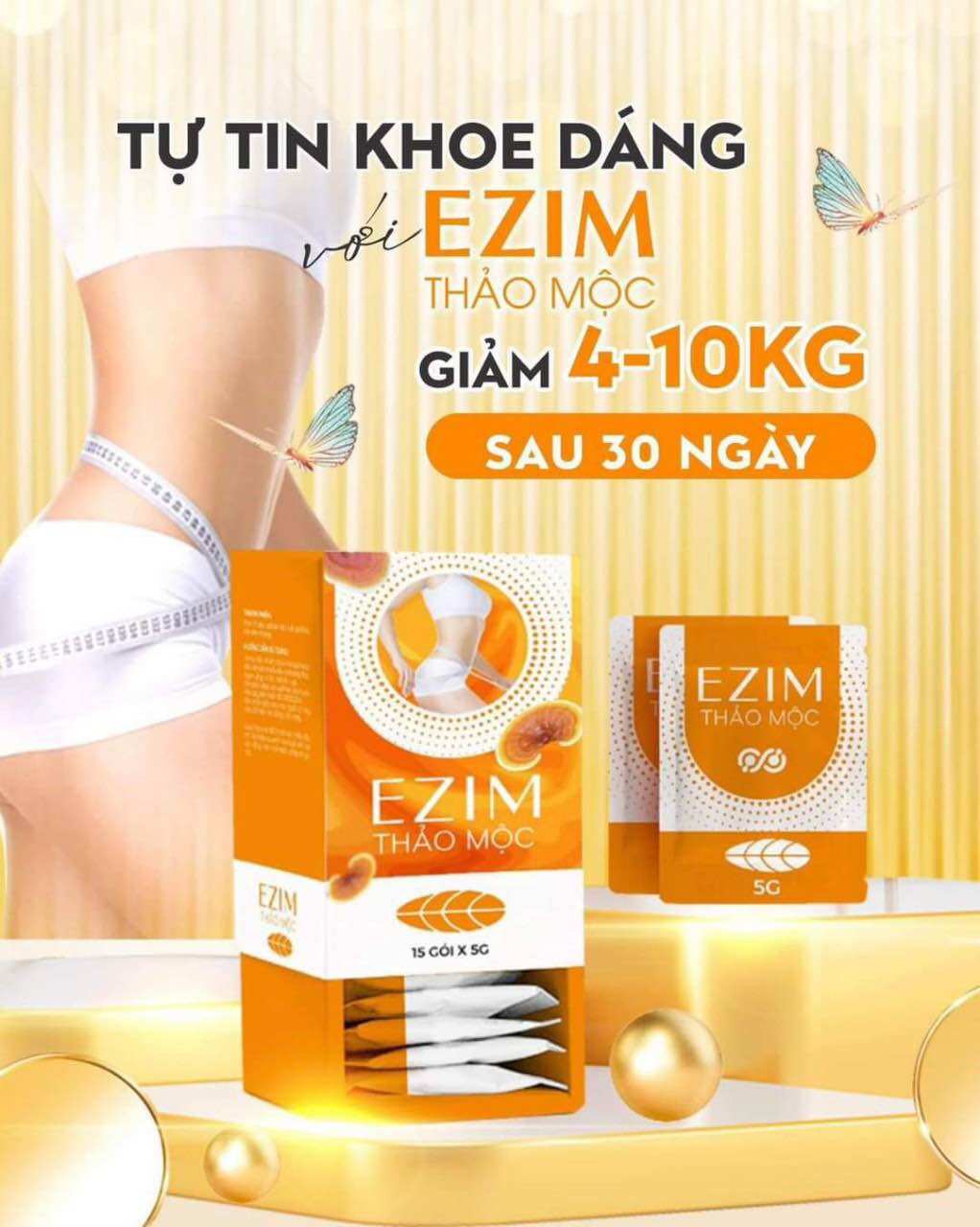 Thảo mộc giảm cân EZIM thải mỡ giảm thảo mộc hỗ trợ giảm cân an toàn