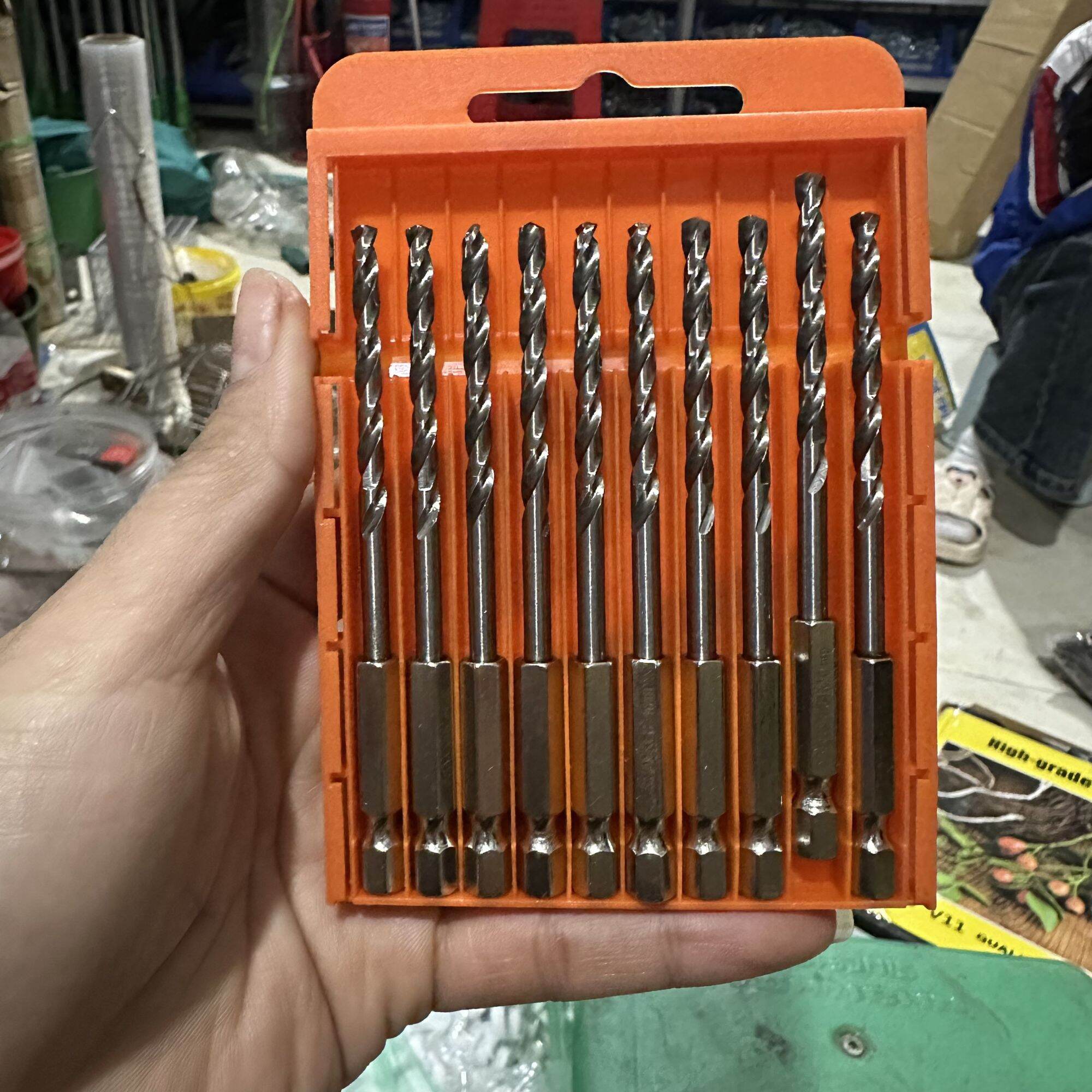 Mũi khoan inox SHANKER chuôi lục giác chuyên khoan inox,khoan sắt,khoan thép.Chất liệu thép gió HSS chuôi lục giác
