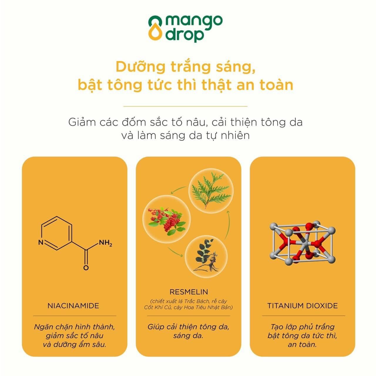 [CHÍNH HÃNG] KEM TẮM TRẮNG NÂNG TONE TỨC THÌ MANGO DROP 200ml
