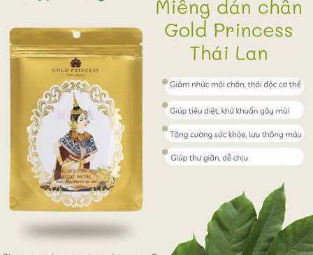 Bịch 10 Miếng Dán Thải Độc Chân Gold Princess Royal Thái Lan