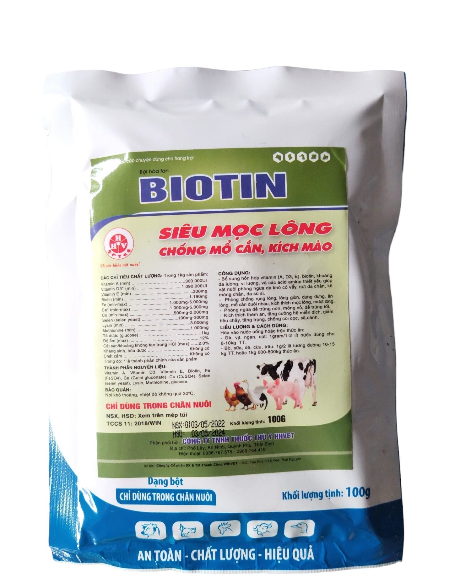 Kích lông BIOTIN cho gà chọi