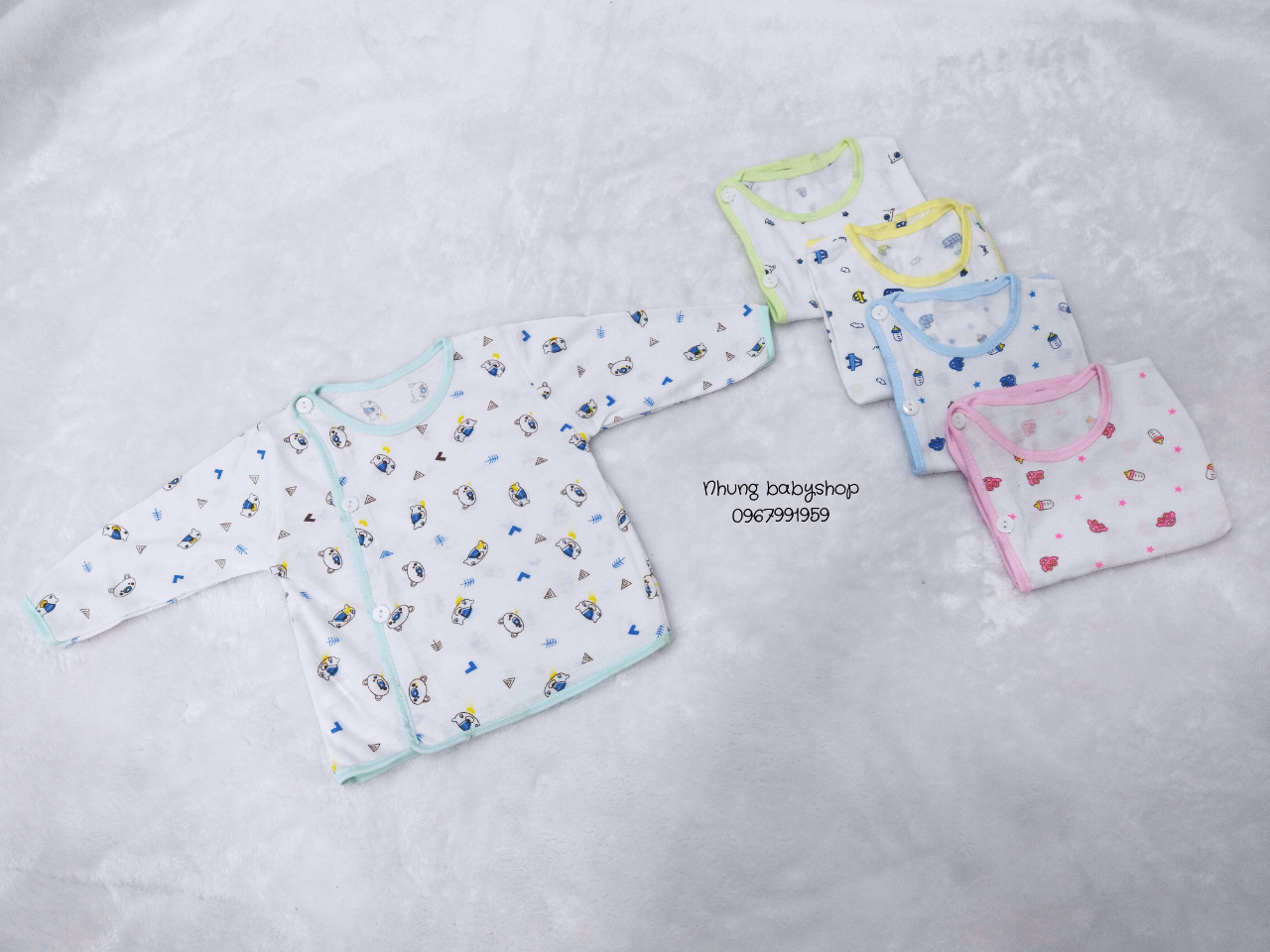 SET 5 ÁO CHẤT COTTON MỀM MỊN CHO BÉ SƠ SINH