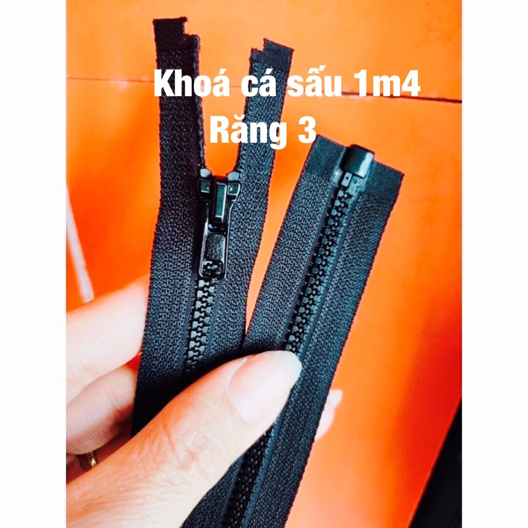 Khoá cá sấu răng 3 dài 1m4 thay khoá áo khoác dài,áo chống nắng