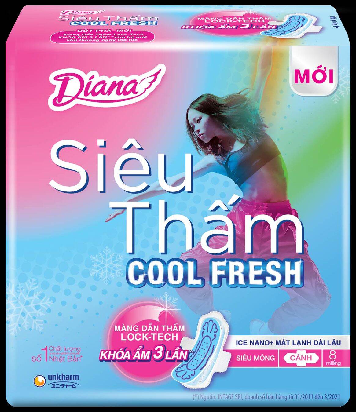 Băng vệ sinh Diana siêu mỏng cánh 8 miếng 23cm