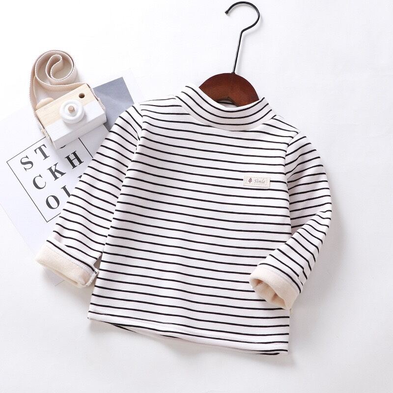 Áo giữ nhiệt lót lông cổ cao 3 phân cho bé