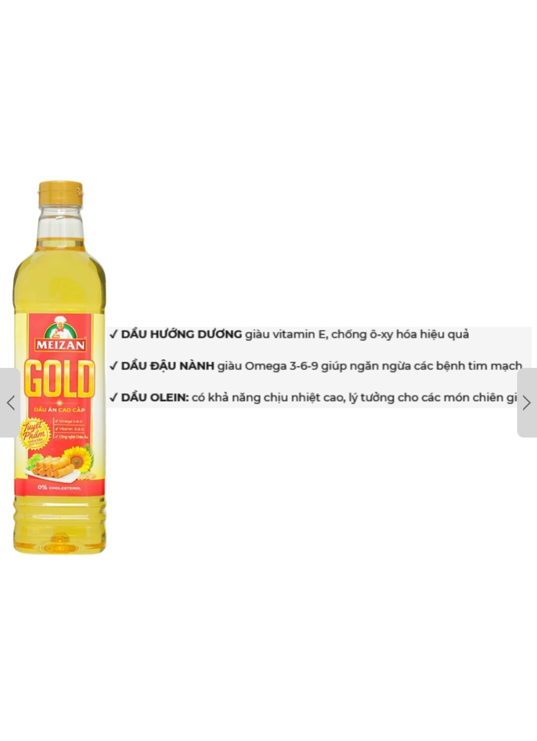 Dầu ăn Meizan gold 1 lít