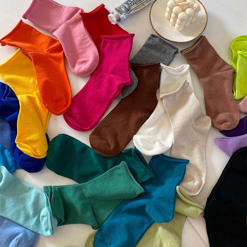 Tất nữ nhún cao cổ trơn ulzzang phong cách hàn quốc nhiều màu