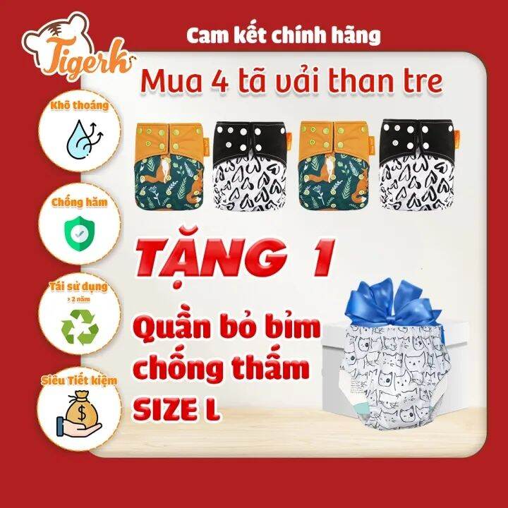 Bỉm Tã vải Happy Flute Than tre kháng khuẩn 2 rãnh chống tràn dành cho bé từ 3 - 15kg - 4
