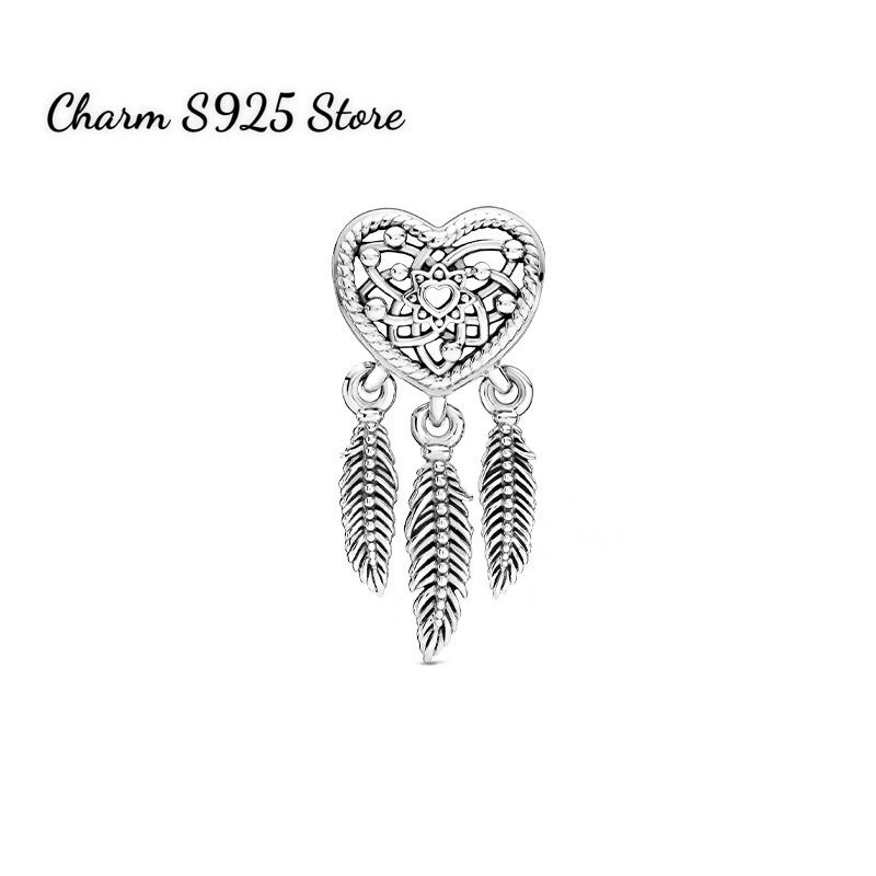 CHARM PAN ALE TIM 3 LÁ BẠC S925 HÀNG CAO CẤP