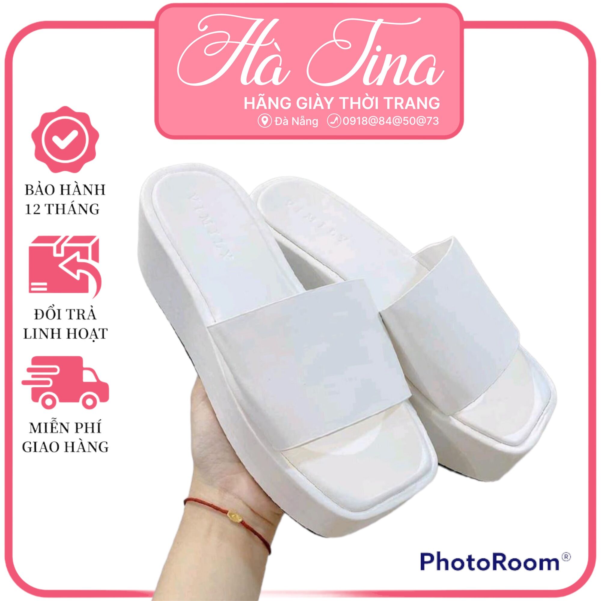 Dép bánh mỳ hà hồ đế cao 5 phân-dép bánh mỳ cao 5 phân