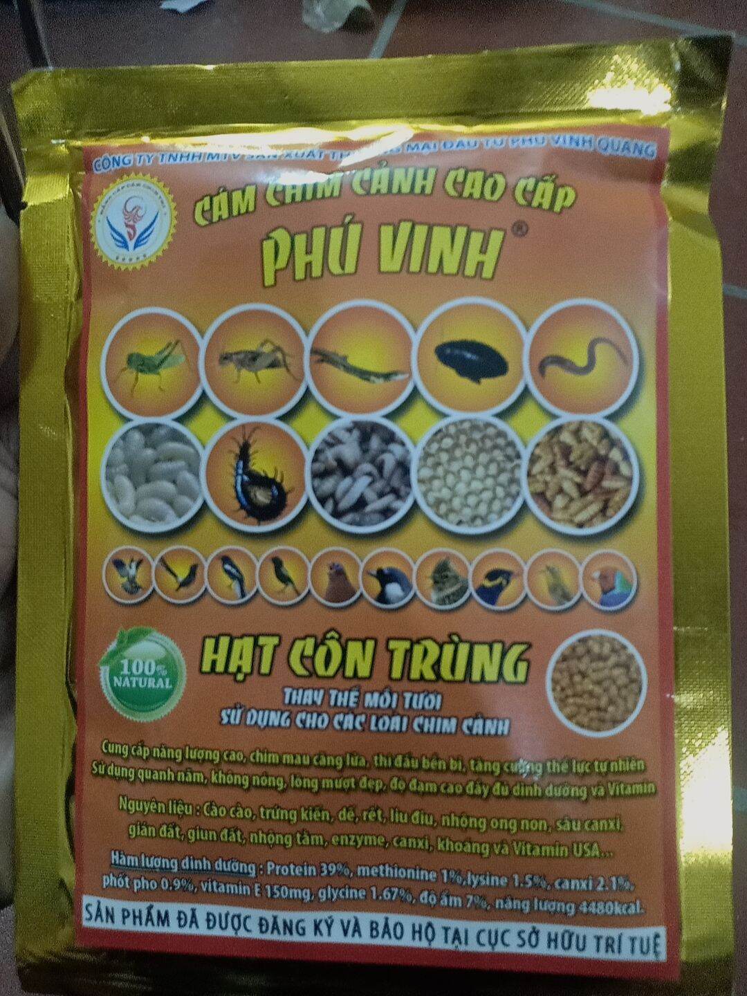 Hạt Côn Trùng100G (Phú Vinh) Cám Chim Cao Cấp- Hạt Côm Trùng Cao Cấp