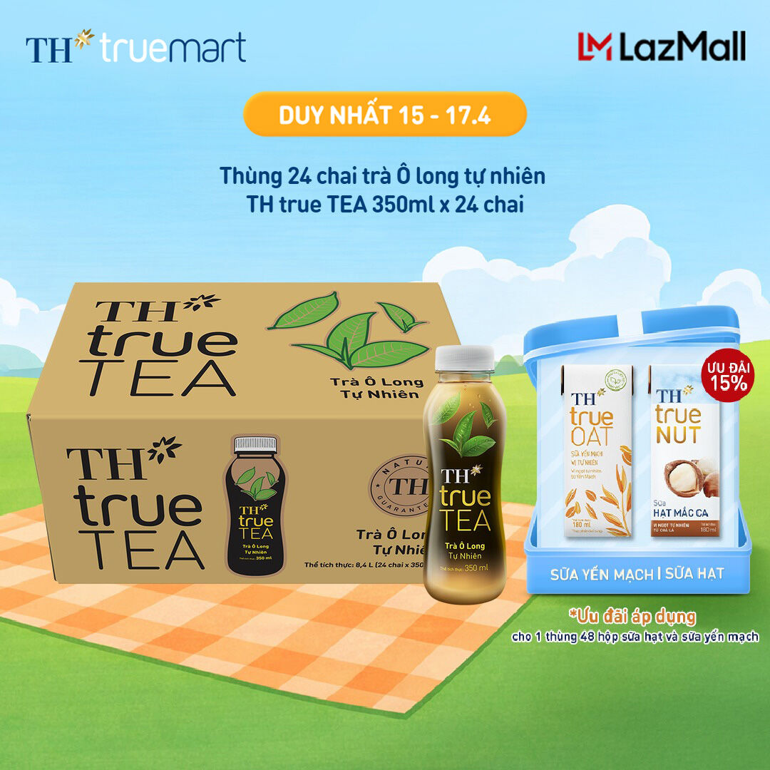 Thùng 24 chai trà ô long tự nhiên TH true TEA 350 ml (350 ml x 24)