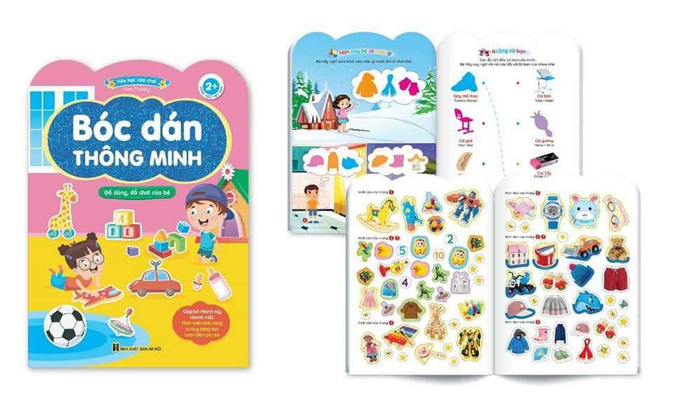 combo 6 quyển bóc dán thông minh cho bé