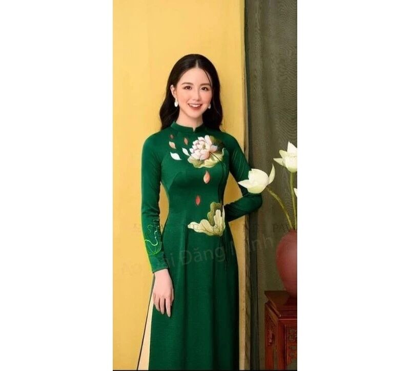 Áo dài lụa Tây Thi thêu mẫu mới (chỉ áo)
