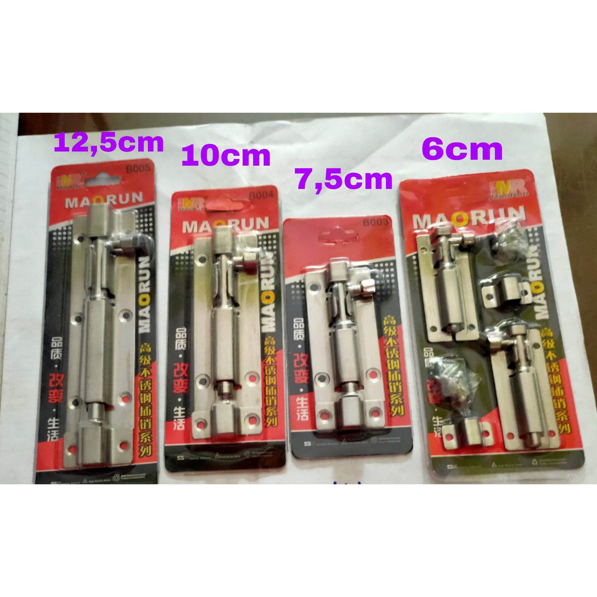 Chốt cửa inox các cỡ - chốt ngang 6cm/7,5cm/10cm/12,5cm