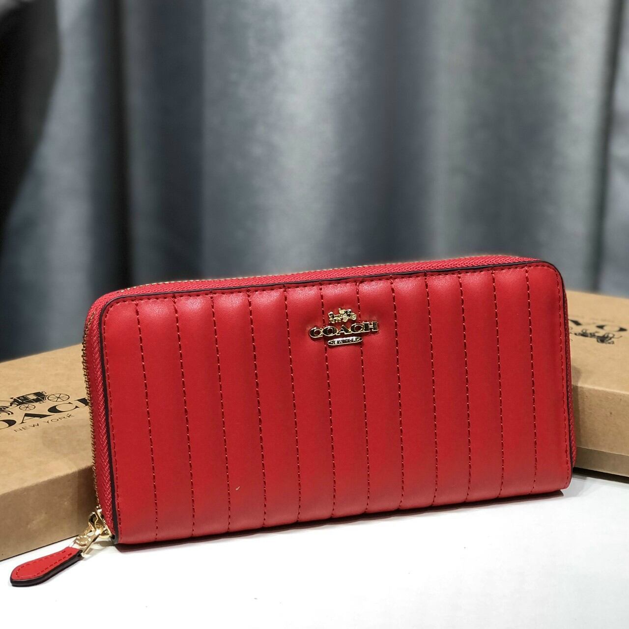 Ví c0*ach accordion zip wallet da thật chuẩn xịn