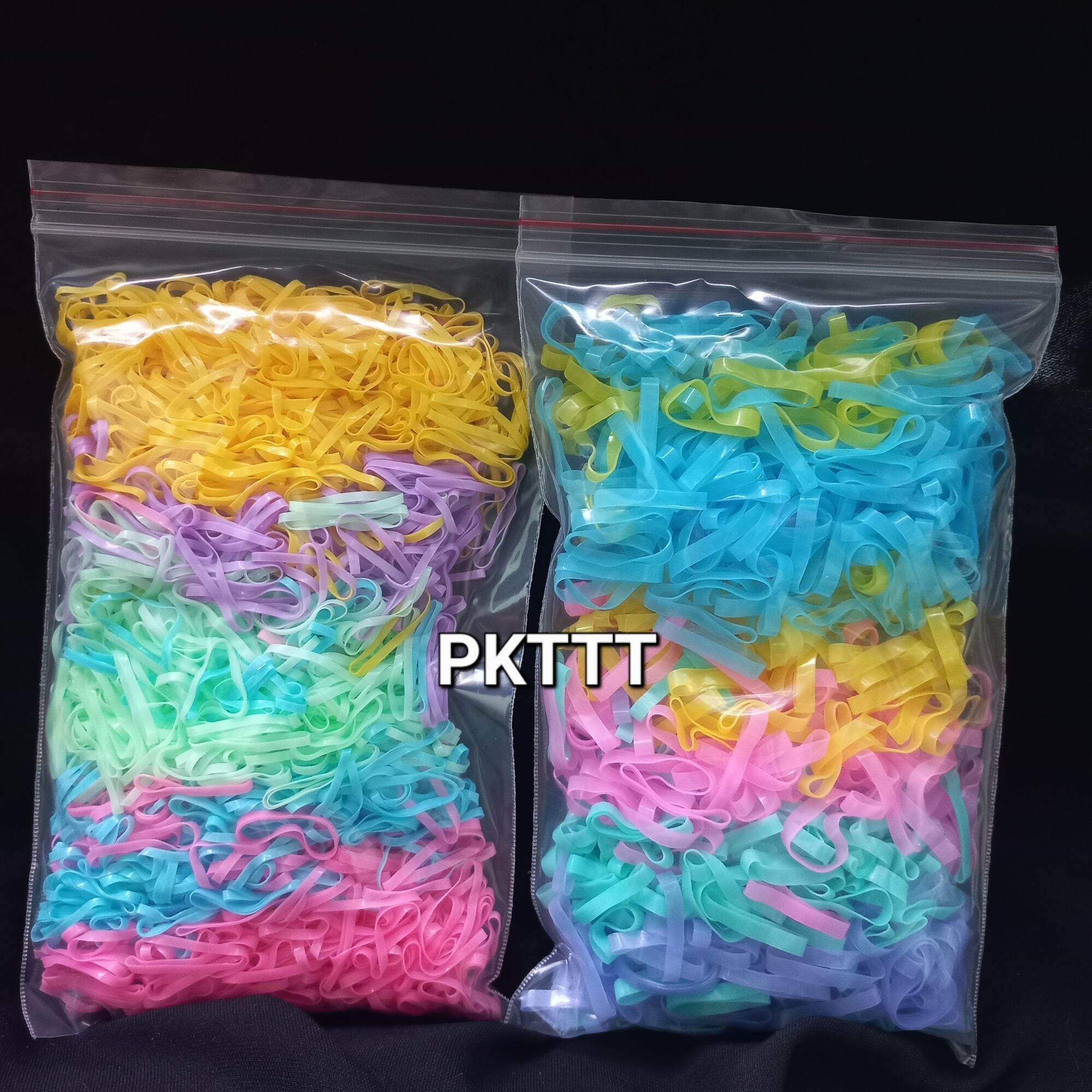 Túi 100g Thun cột tóc màu Thái siêu xinh