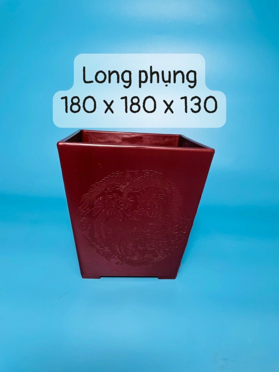 Chậu nhựa trồng cây , hoạ tiết long phụng, giả gỗ