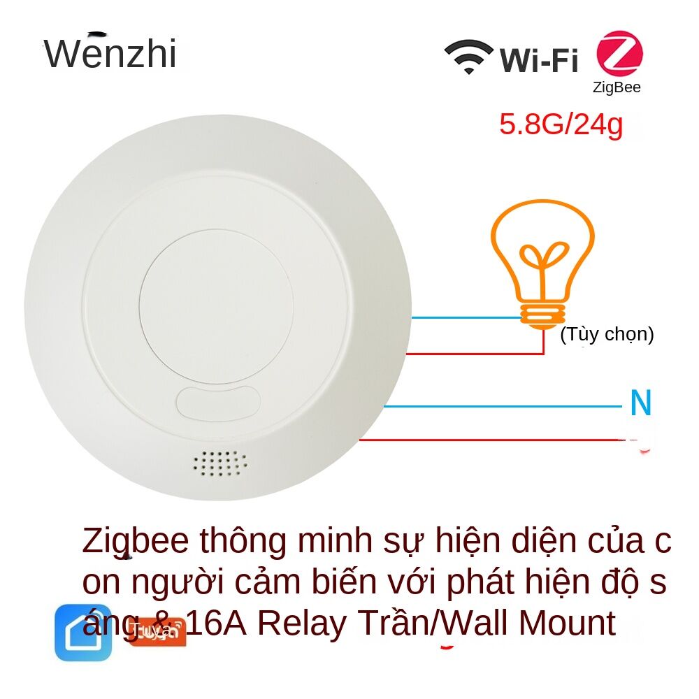 ZigBee 24G MmWave Radar Human Body Presence Motion Sensor For Light Switch Luminosity Detection 110/220V Tuya Smart Life Home