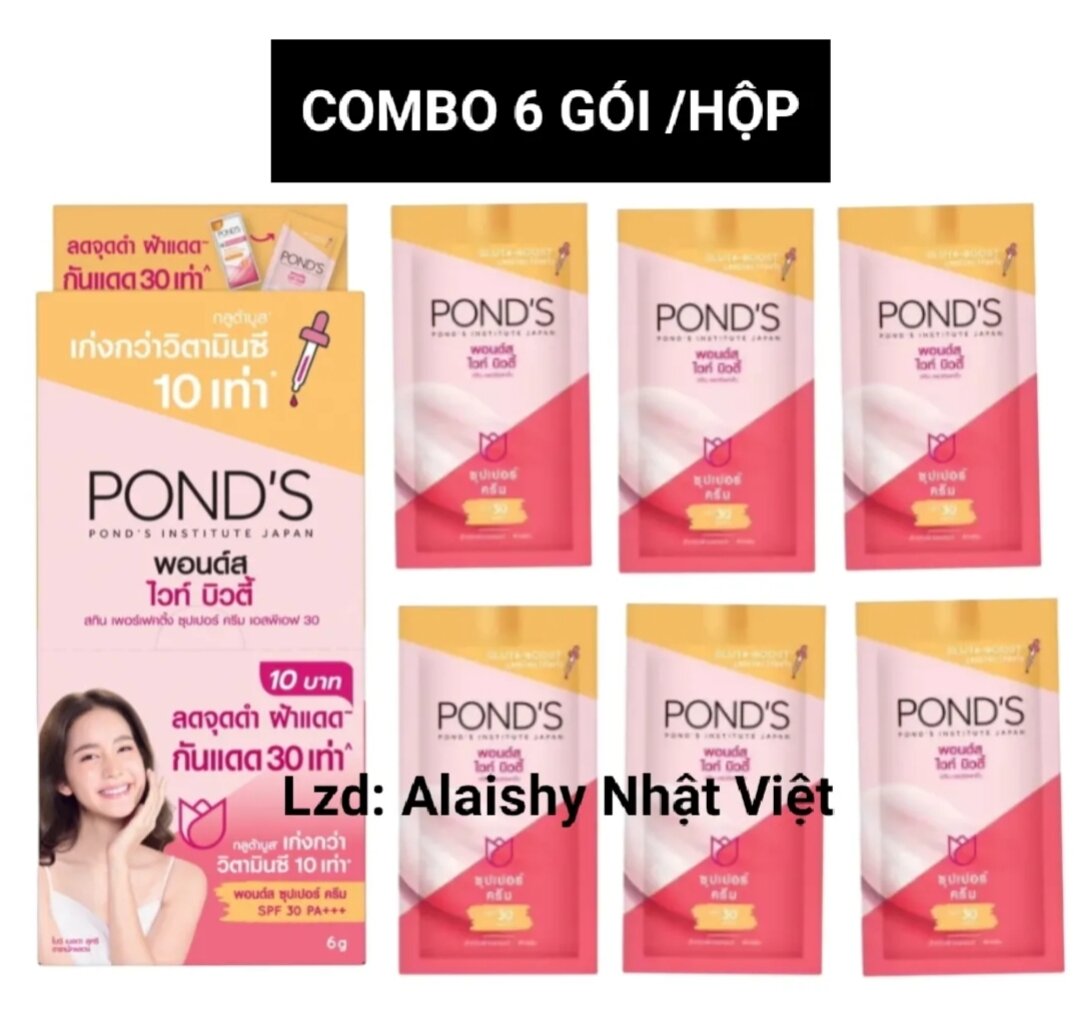 Hộp 6 gói - Kem dưỡng trắng da Ponds trắng hồng rạng rỡ - kem dưỡng da pond