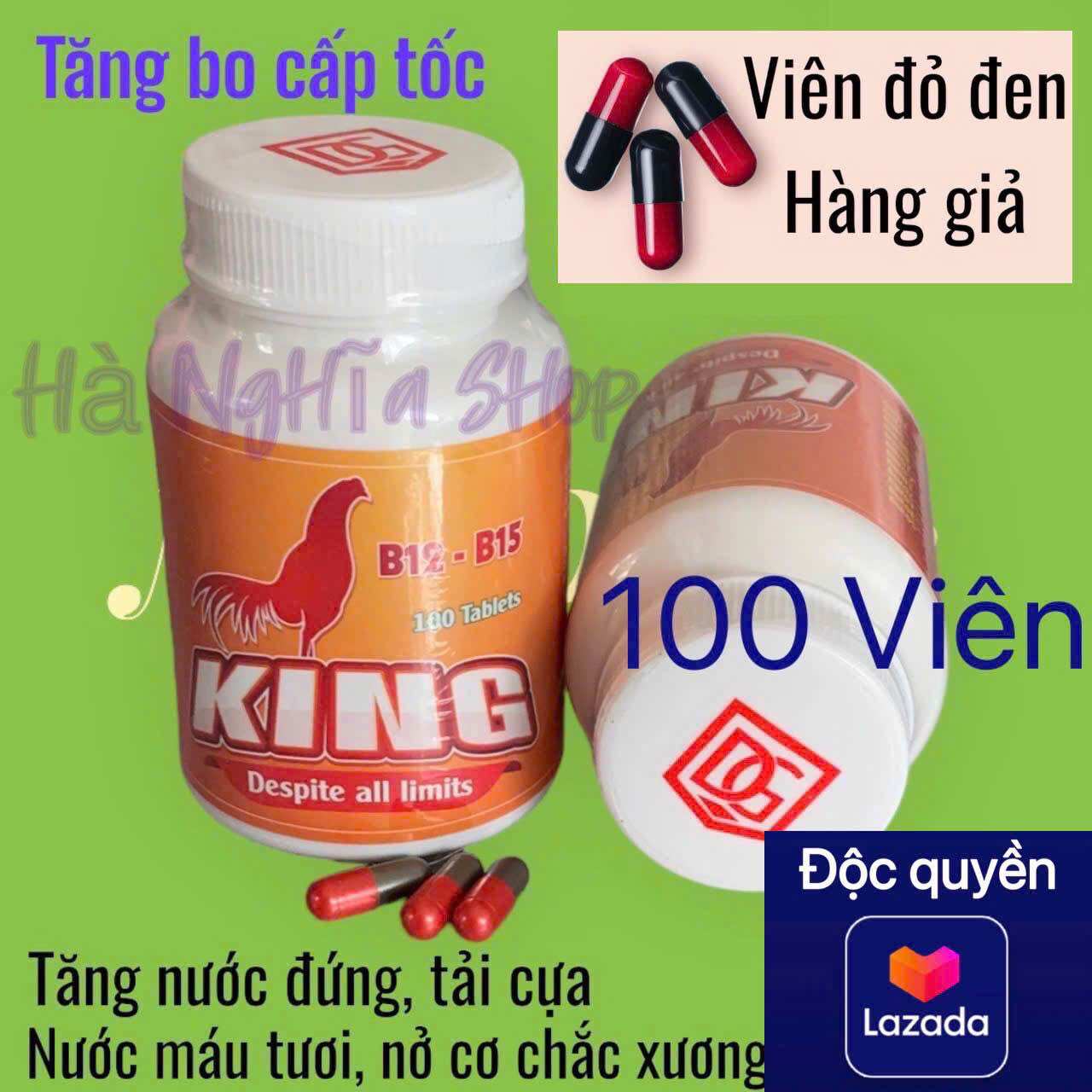  Thuốc nuôi gà đá tăng bo KING B12-B15  vitamin  100viên 