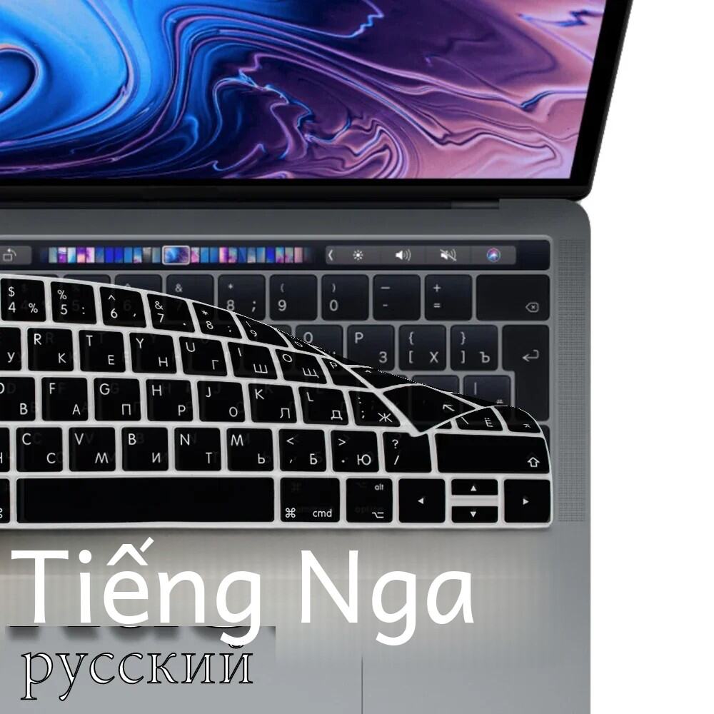 Bàn Phím Silicon Nga Cho MacBook Air/Pro Touchbar A2992/A3113/A2941/A1990/A3114/A2289/A2337/A2141 - Tấm Bảo Vệ Chống Thấm Nước Chống Bụi