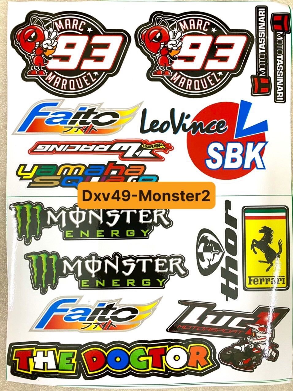 Mẫu 49 Monster2 - Tem sticker decal dán hình Monster The Doctor Ferrari Leovine trang trí xe máy điện thoại laptop