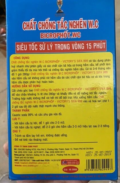 Bột Chất thông cống thông cầu SIFA wc chống hôi nghẹt siêu tốc