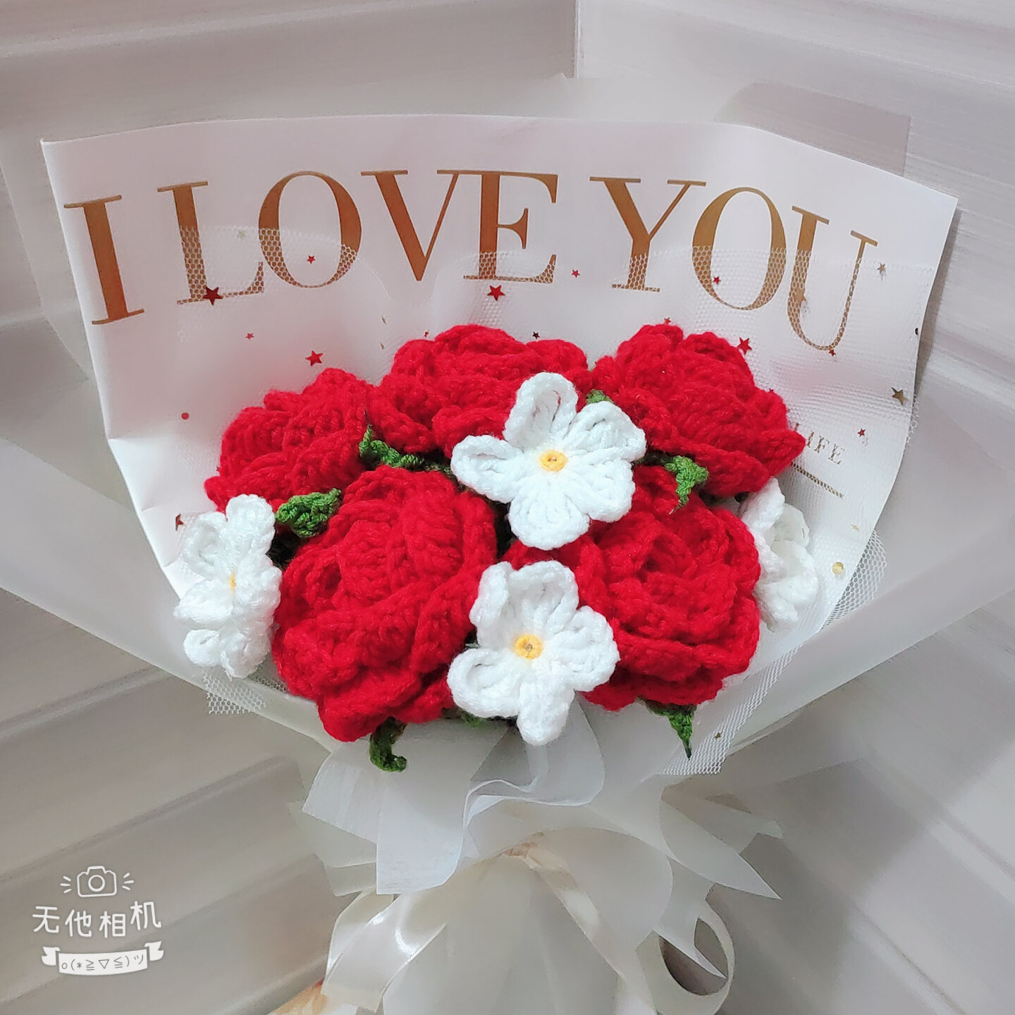 [Ảnh thật - Có sẵn] Bó 5 hoa hồng đỏ và 5 lưu ly trắng