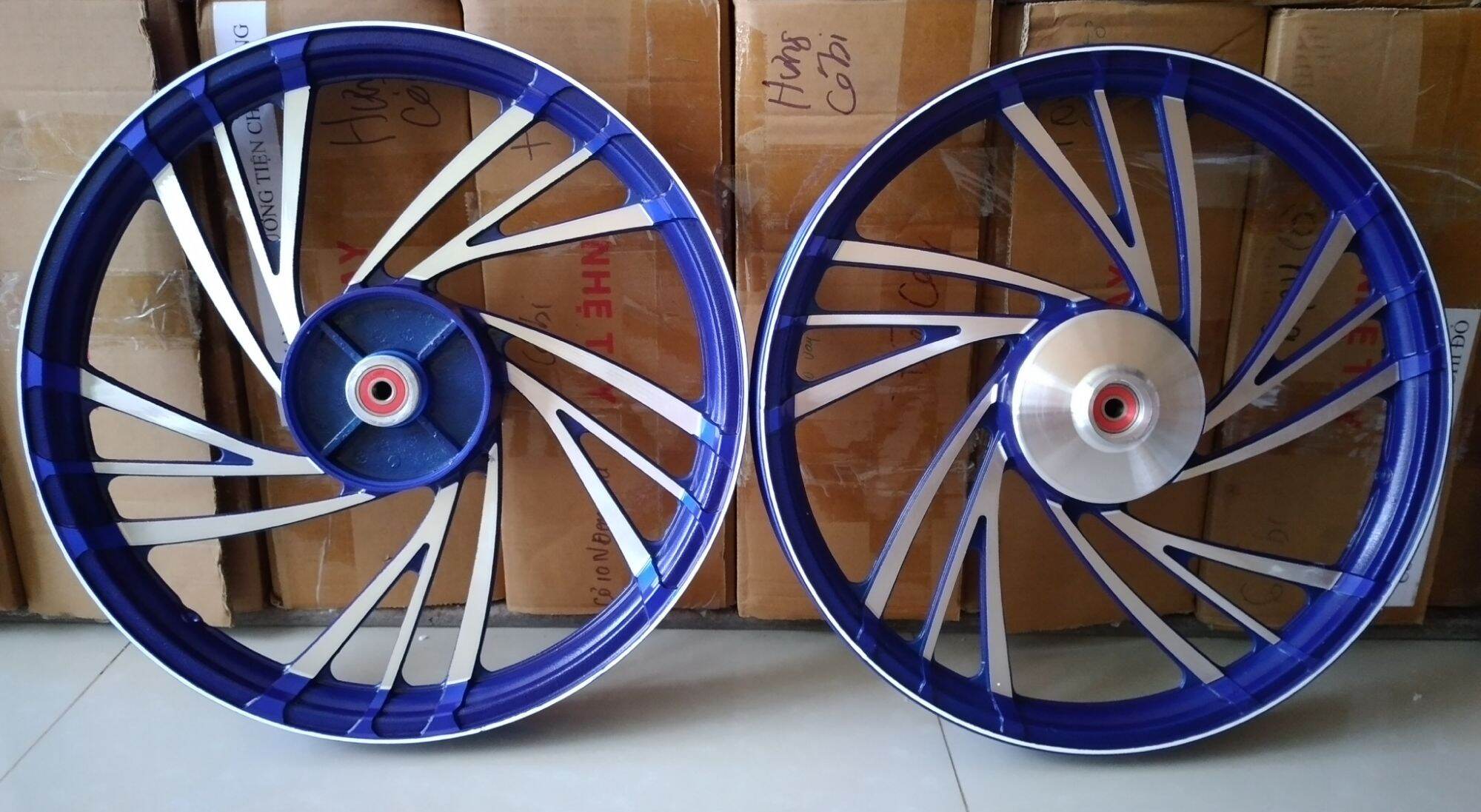 mâm xe lắp wave, dream - kiểu sh - màu xanh dương tiện