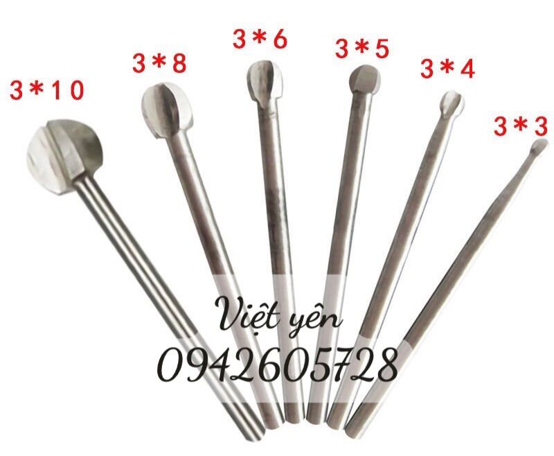 Bộ mũi điêu khắc quả đào cán 3mm