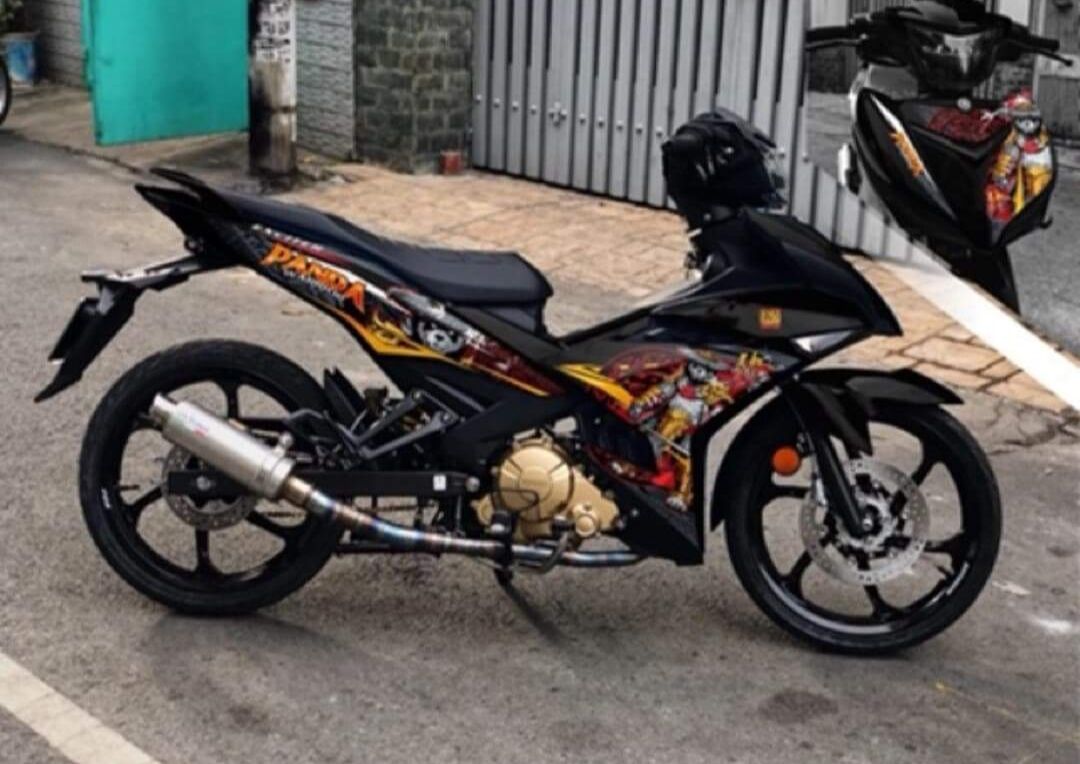 Tem rời exciter 150 đen gấu panda siêu đẹp, tem siêu to