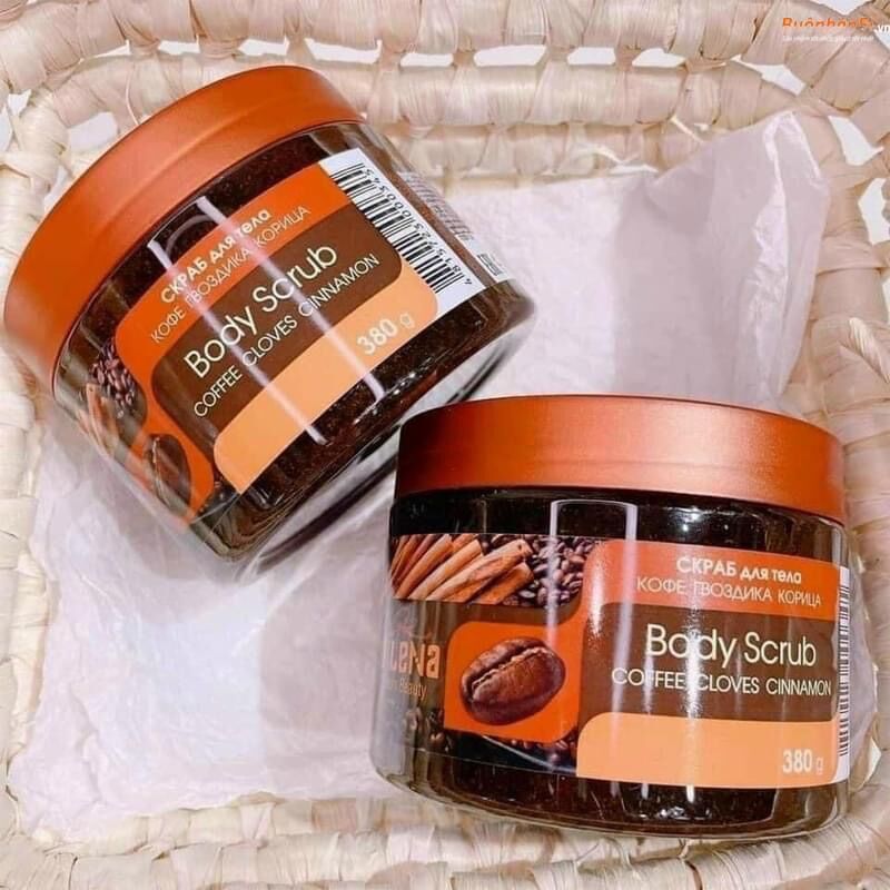 Lẻ hộp 380g tẩy da chết quế hồi cà phê nga