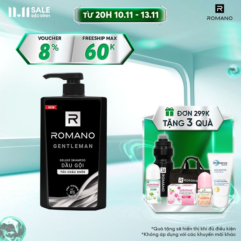 Dầu gội hương nước hoa Romano Gentleman 650g
