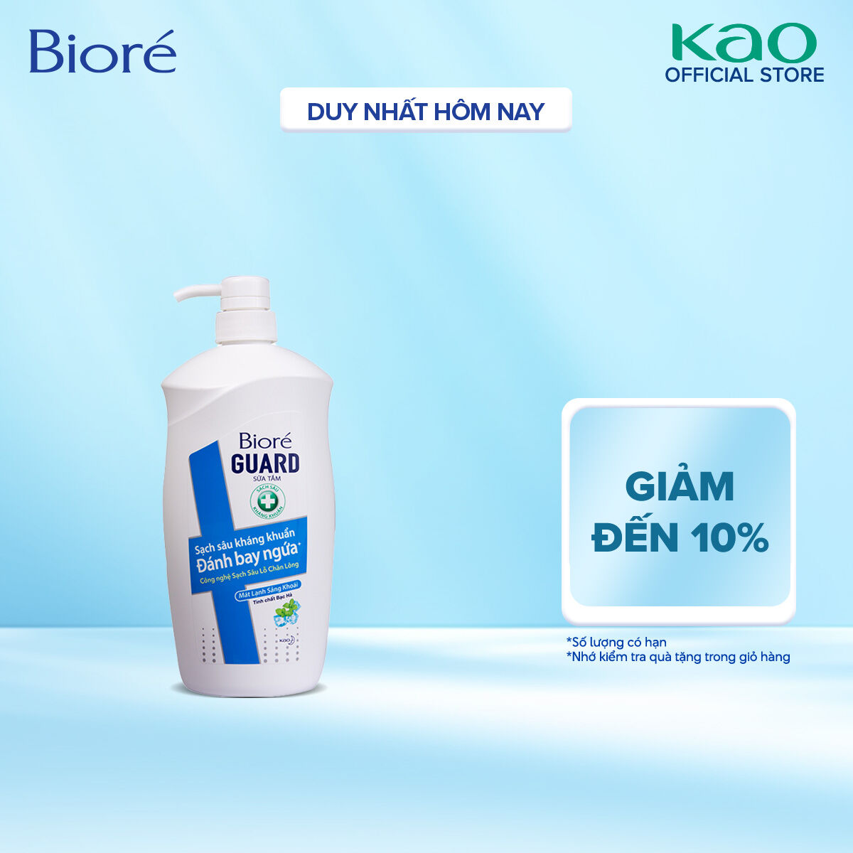 Biore Sữa Tắm Sạch Sâu Kháng Khuẩn Guard – Mát Lạnh Sảng Khoái 800g