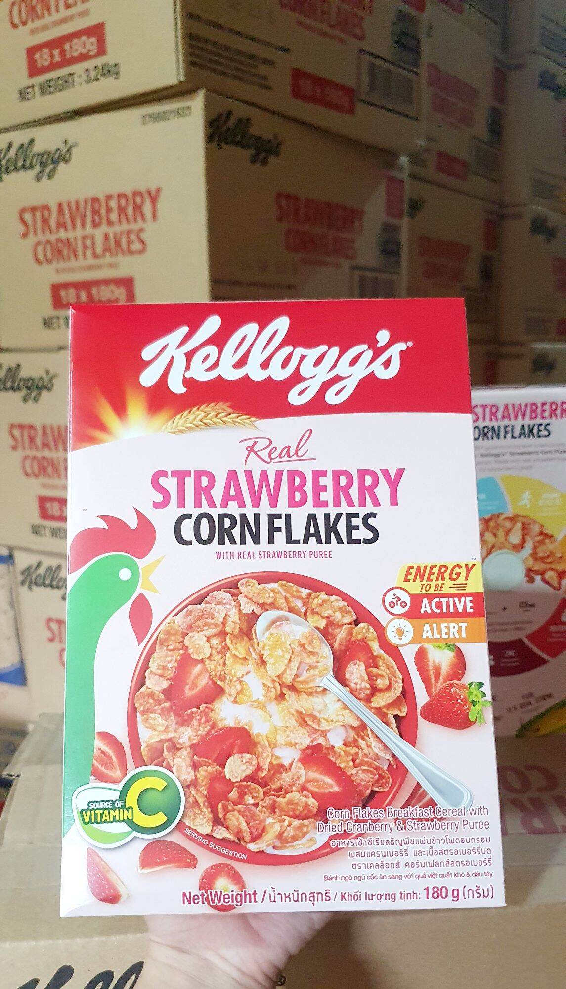 NGŨ CỐC ĂN SÁNG KELLOGG'S VỊ DÂU 180GR. DATE 14/2/2023