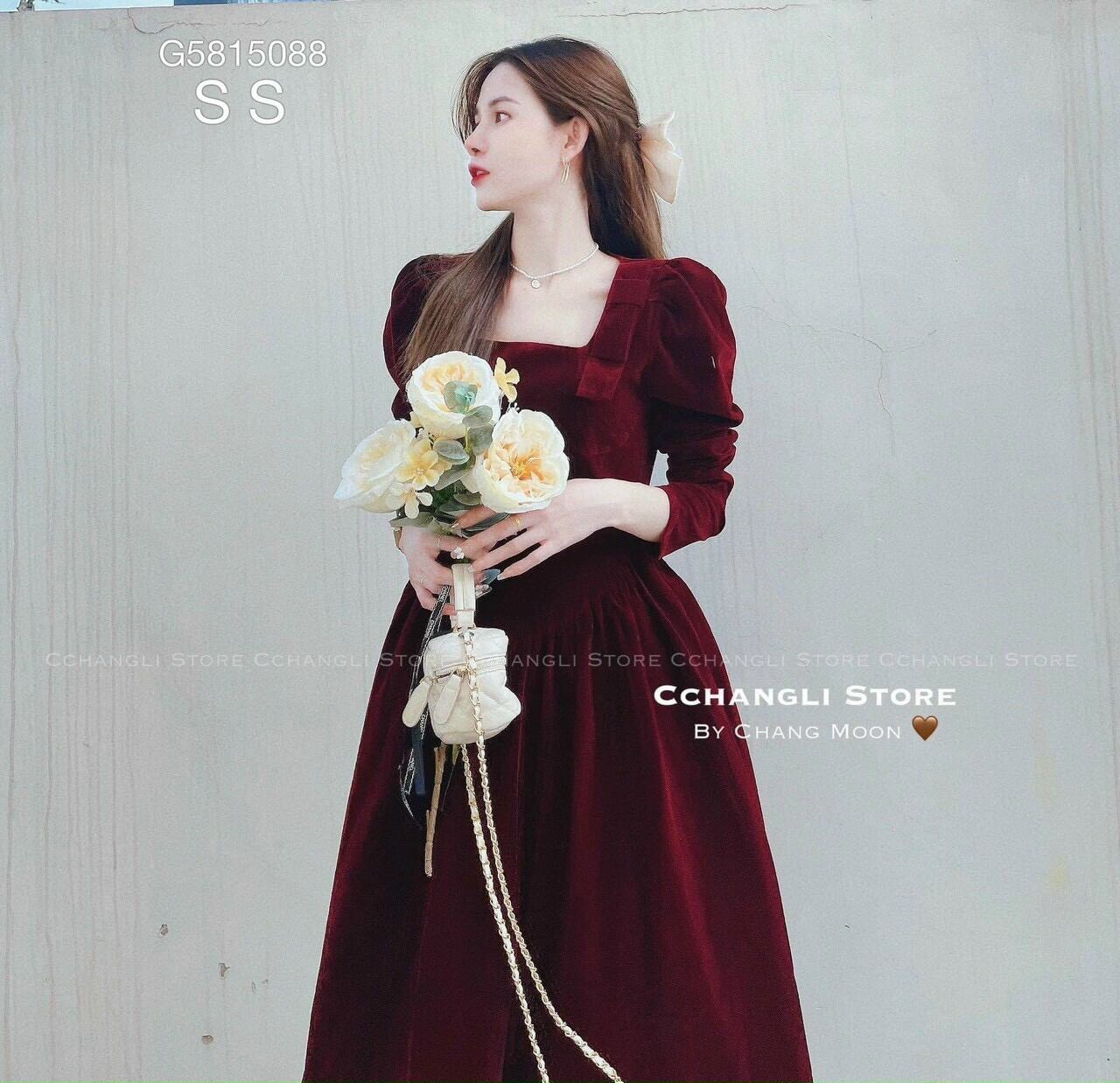 Đầm midi cổ vuông TP sang chảnh