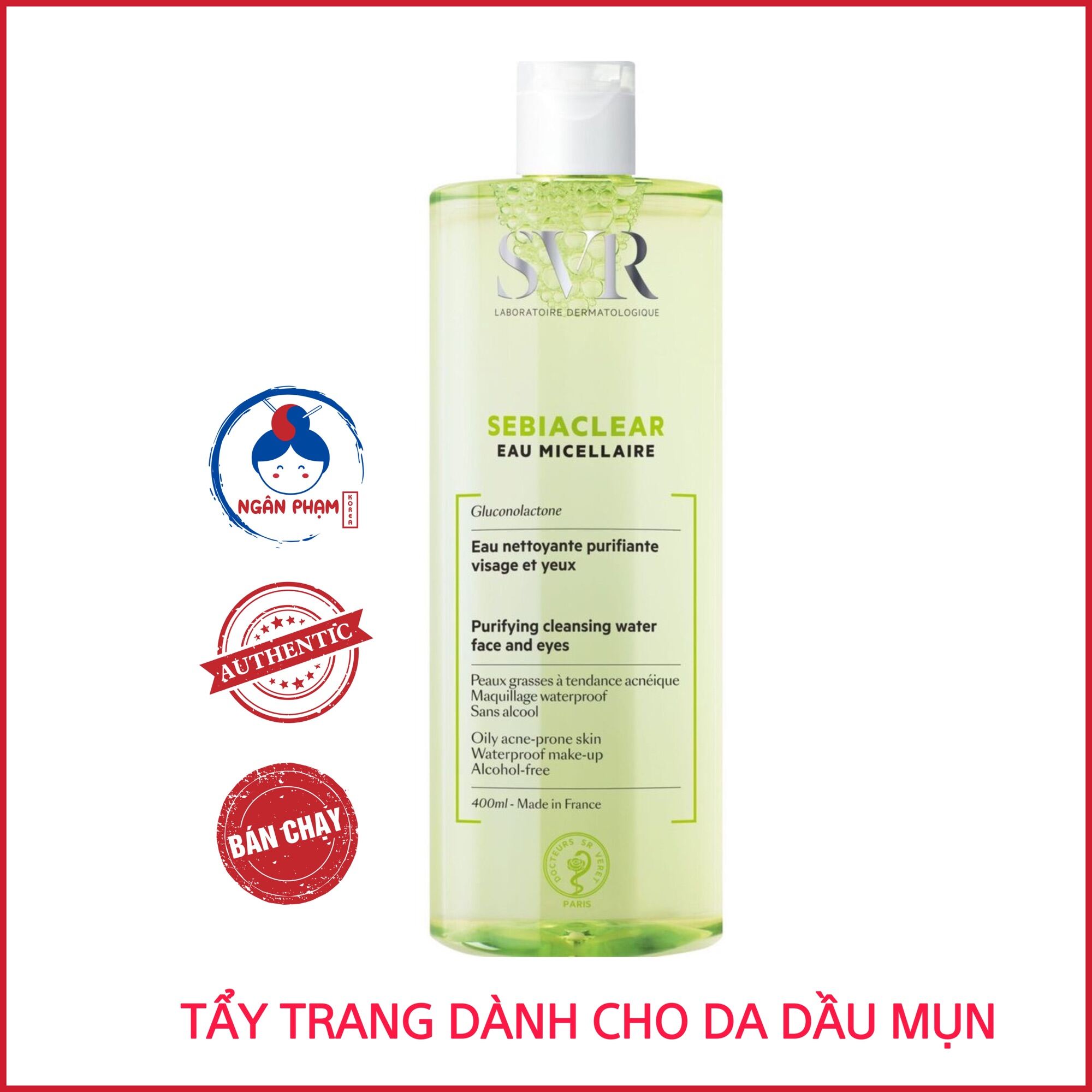 [Bill Pháp _400Ml] Nước Tẩy Trang Svr Sebiaclear Eau Micellaire Dành Cho Da Dầu Mụn