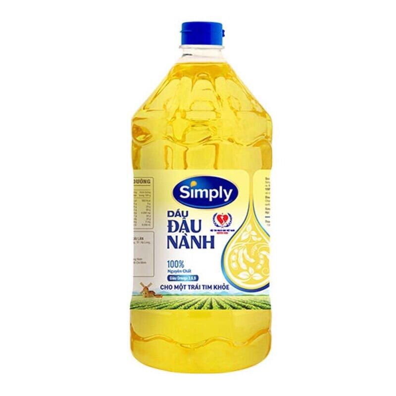 Dầu đậu lành nguyên chất Simply chai 2 lít