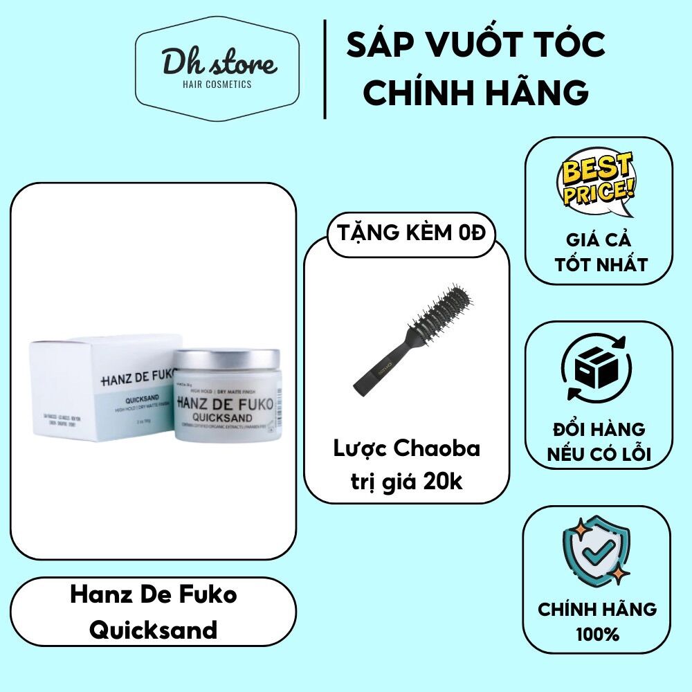 Sáp vuốt tóc cao cấp Hanz De Fuko Quicksand cho tóc dầu