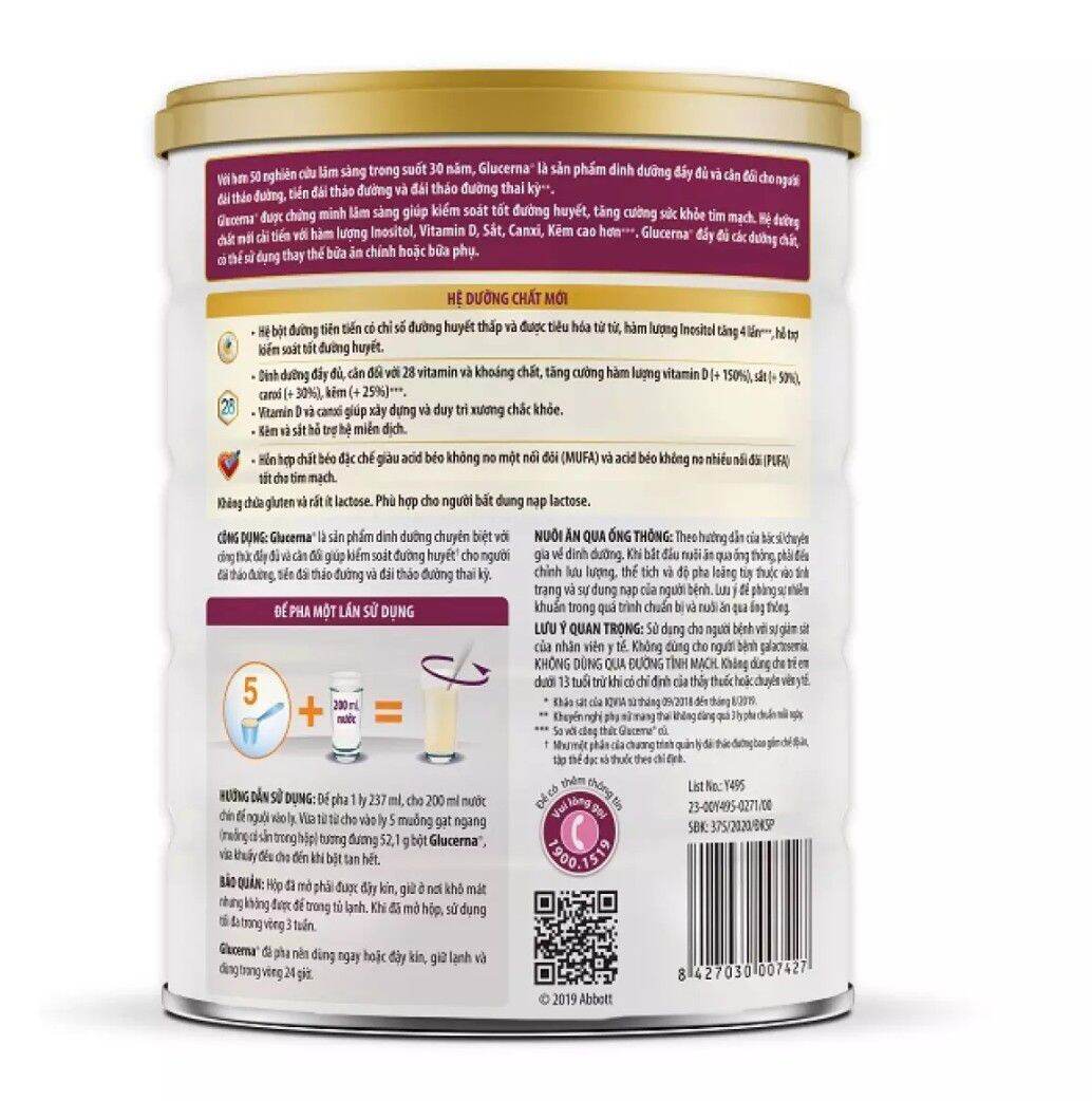 Sữa Bột Glucerna 850g - Hương Vani [Date Mới]