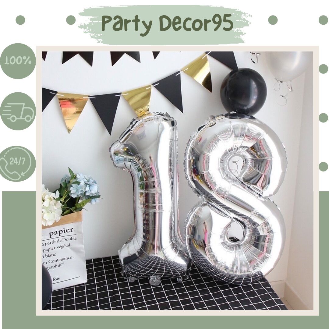 Bóng số cỡ lớn cao 70cm trang trí sinh nhật, ngày kỉ niệm, party decor