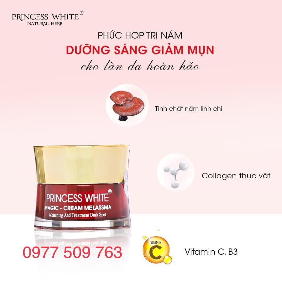 [Hcm]Kem Nám Magic Princess White Dưỡng Trắng Da - Se Khít Chân Lông 20Gr