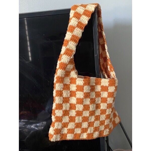 CHECKERED BAG. TÚI LEN CARO HANDMADE