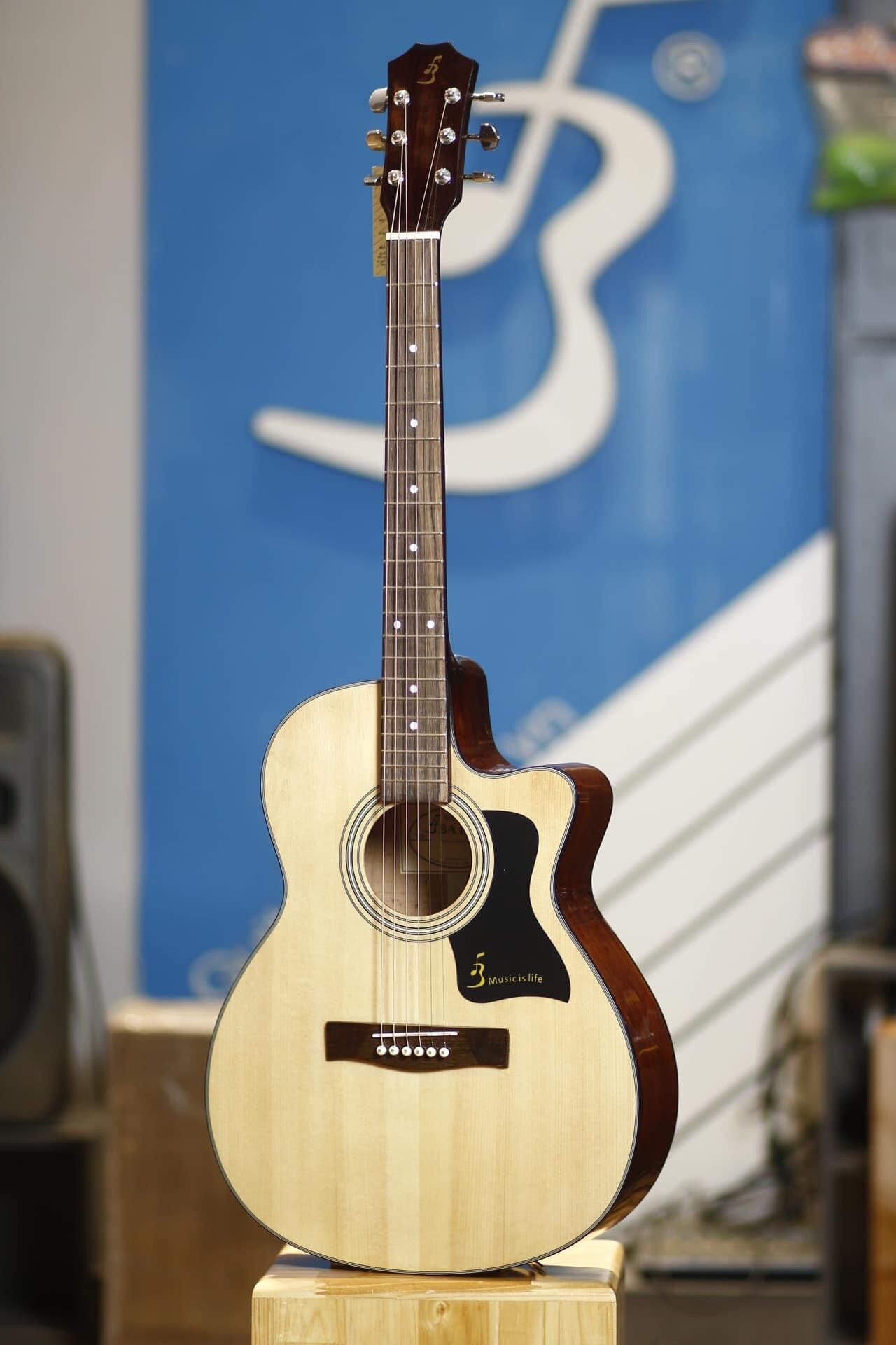 [GUITAR GIÁ TỐT] Đàn Guitar Acoustic Ba Đờn J-120 ( màu gỗ tự nhiên ) + Bao đàn cao cấp 3 lớp
