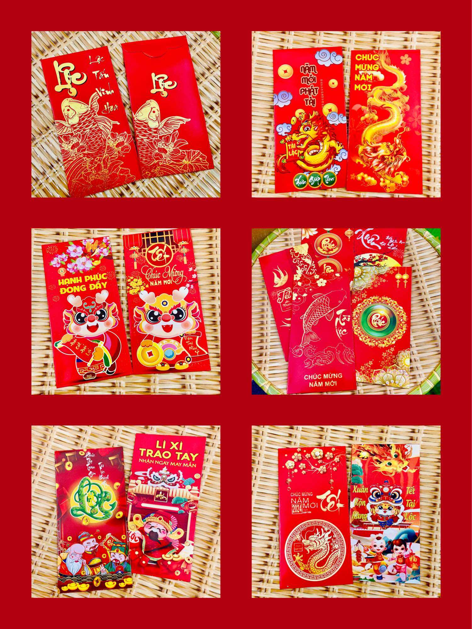10 xấp bao lì xì tết 2024