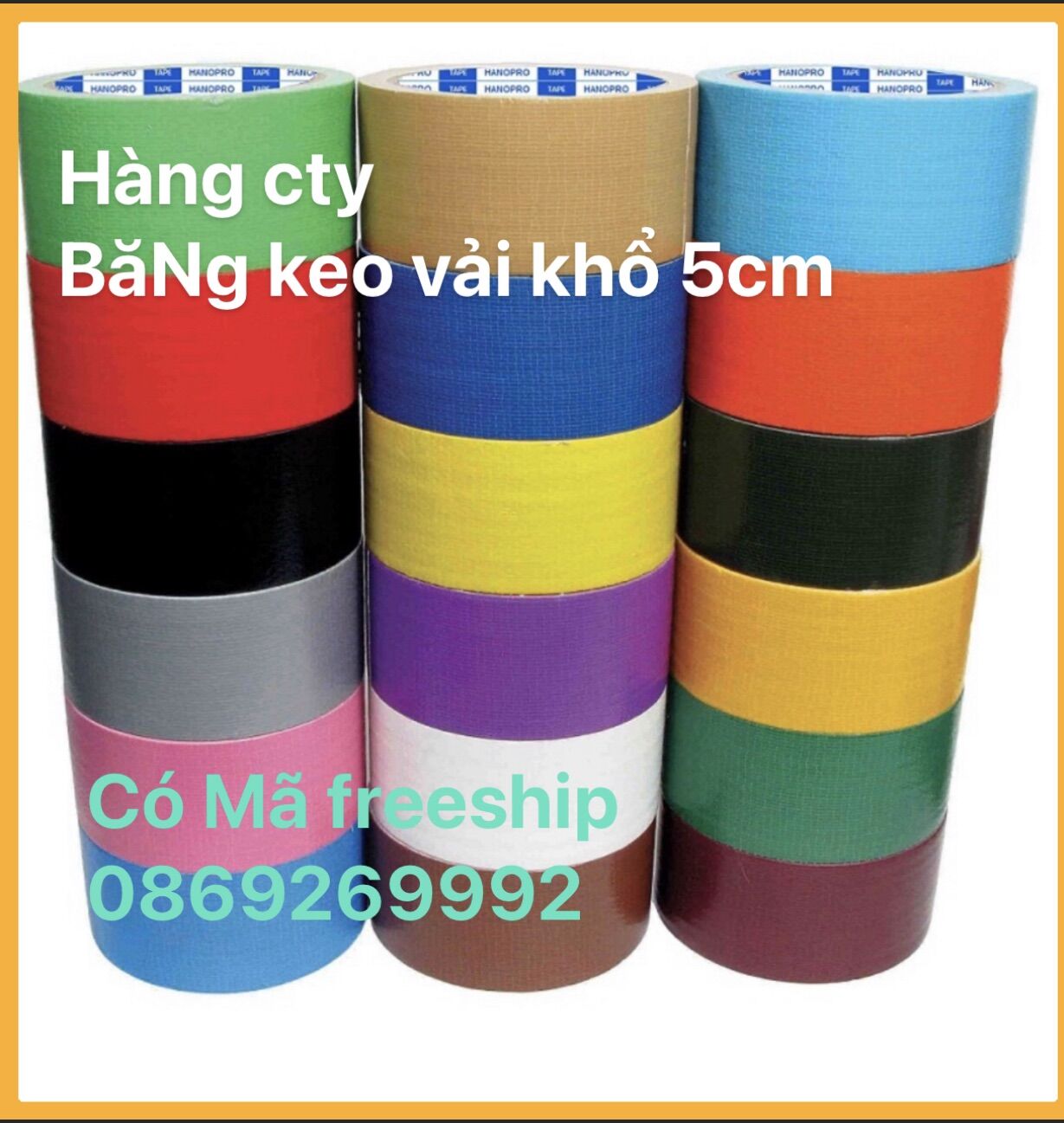 Băng keo vải - băng dính vải nhiều màu khổ 5cm