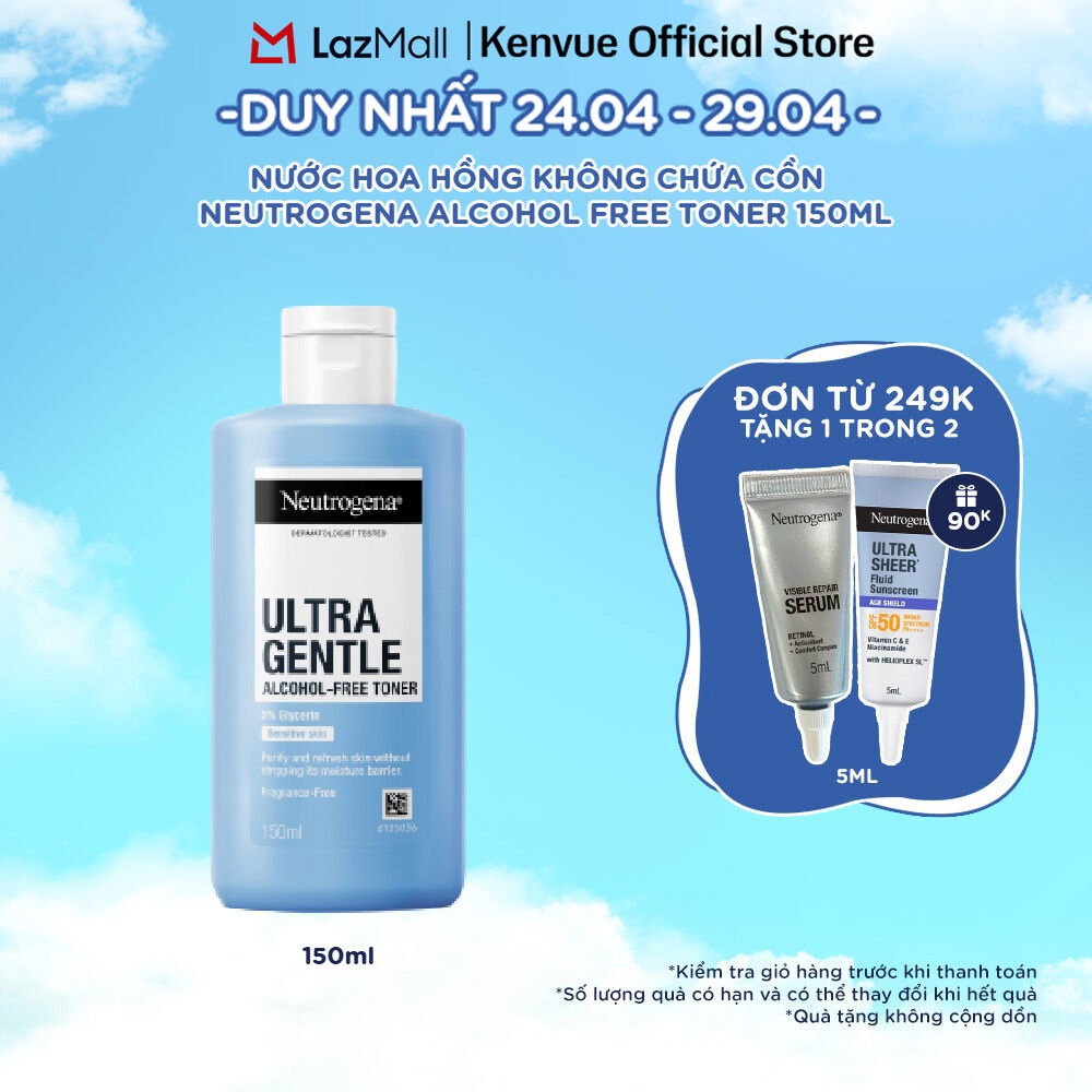 Nước hoa hồng Không Cồn Neutrogena Ultra Care Alcohol Free Toner 150ml